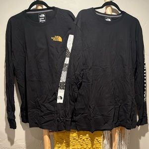2 Men’s The Northface Long Sleeve T-Shits Size Large